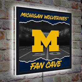 Evergreen Enterprises - Michigan Wolverines 23" LED Fan Cave Square-Shaped Lighted Wall Sign - Multicolor