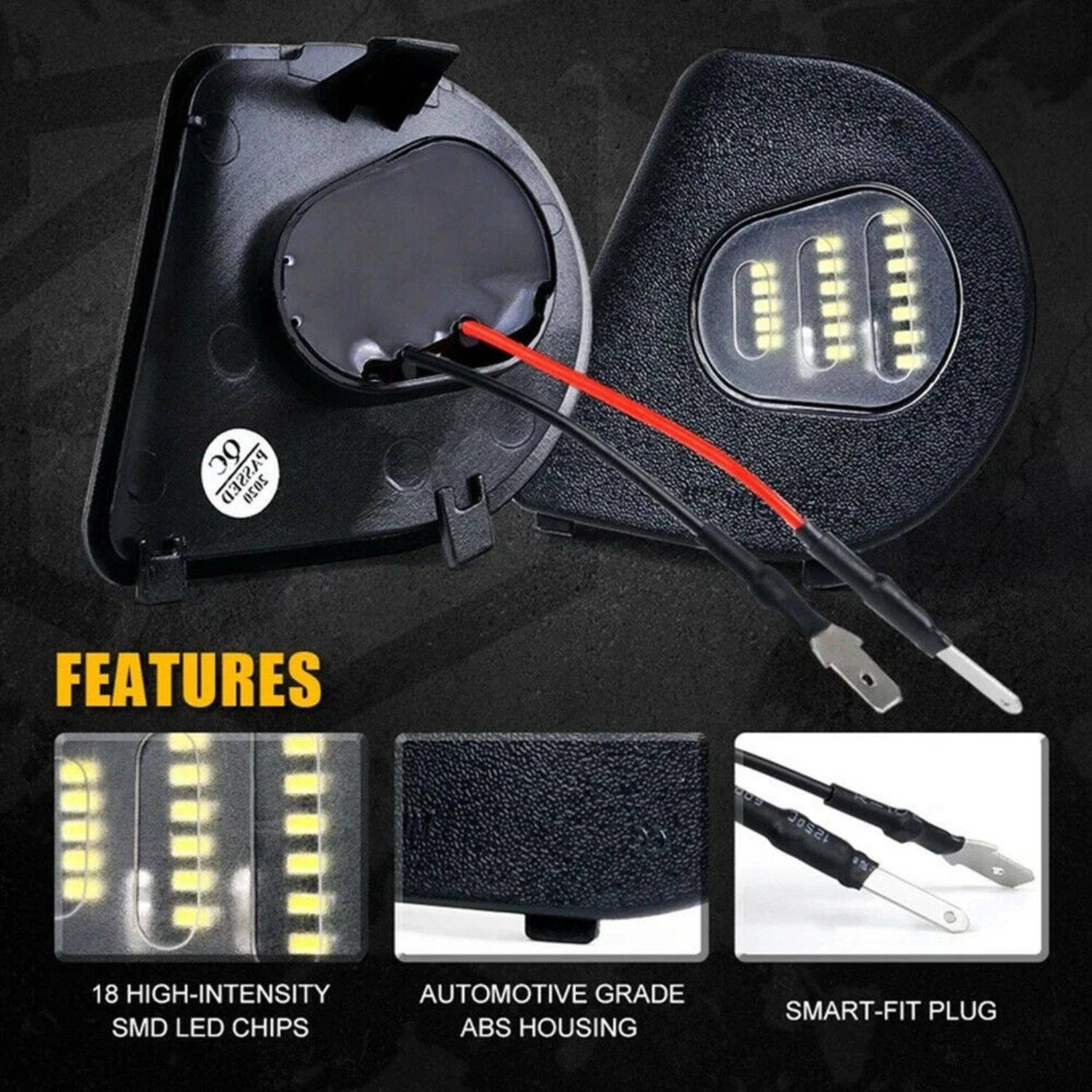 OC PASSED FEATURES  
18 HIGH-INTENSITY SMD LED CHIPS  
AUTOMOTIVE GRADE ABS HOUSING  
SMART-FIT PLUG