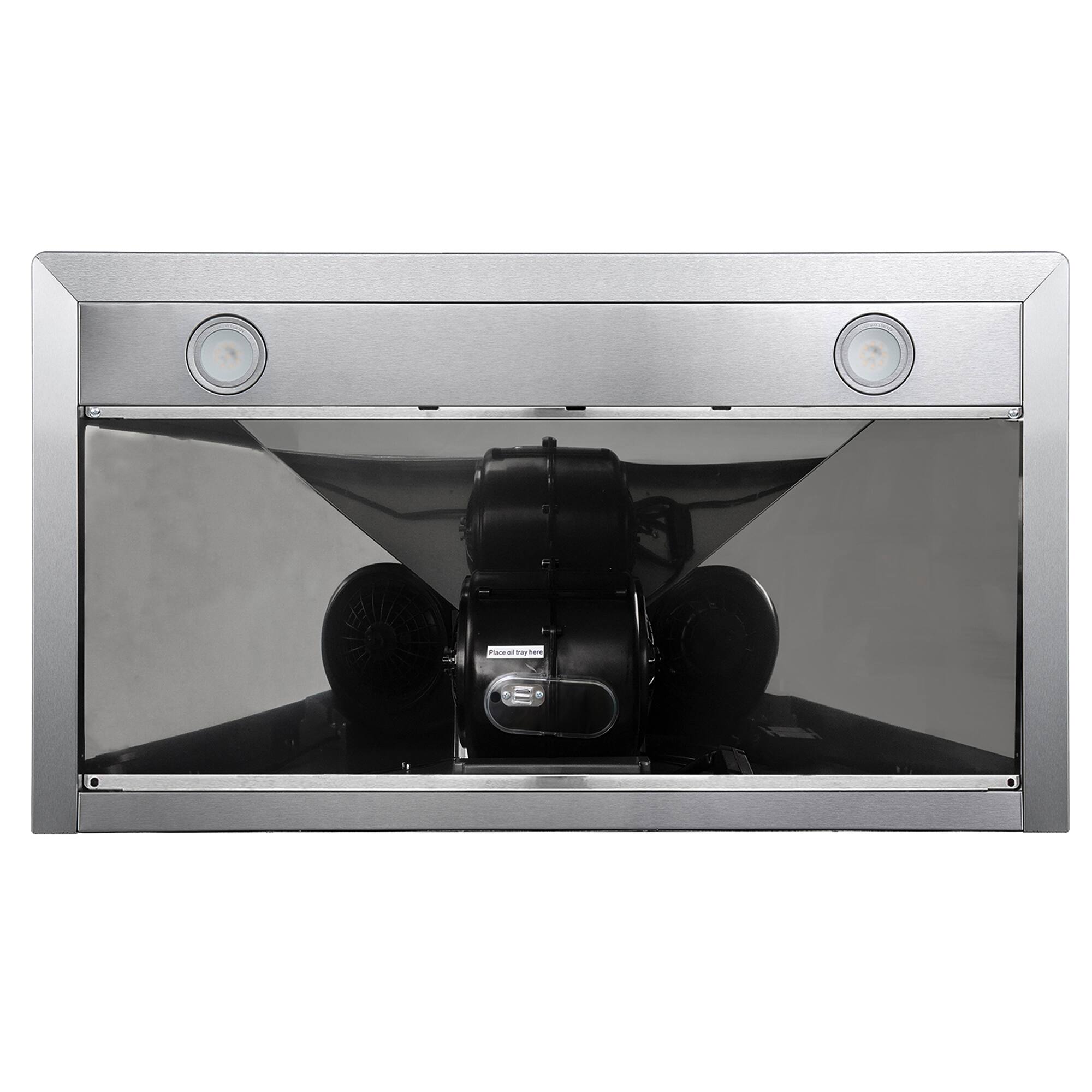 Alt View 5. COSMO - COS-63190-DL 36 in. Vista Collection 380 CFM Ductless Wall Mount Range Hood, Button Controls, LED Lights - Stainless Steel.