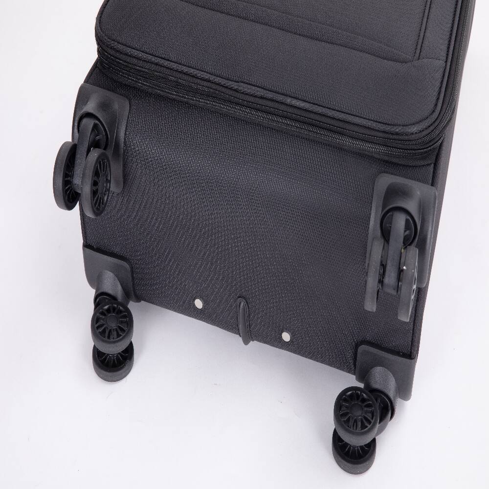 Alt View 6. Ropilly - Ropilly 5 Piece Luggage Set Softshell Suitcase with Spinner Wheels Terylene Polyester Black - Black.