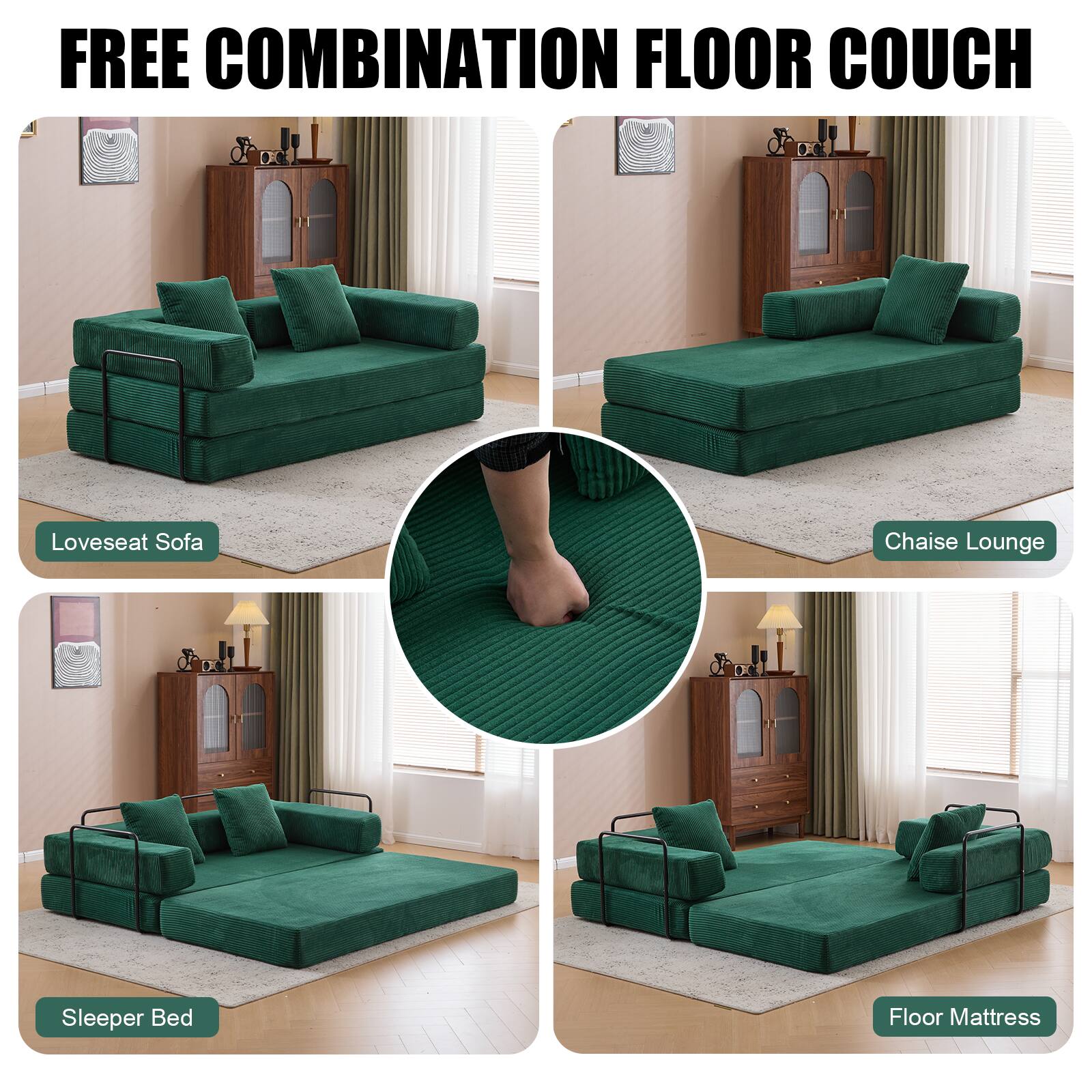 FREE COMBINATION FLOOR COUCH

- Loveseat Sofa
- Chaise Lounge
- Sleeper Bed
- Floor Mattress