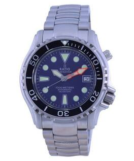 RATIO - FreeDiver Helium Safe 1000M Dial Stainless Steel Automatic 1066KE26-33VA-BLU Men's Watch - Blue
