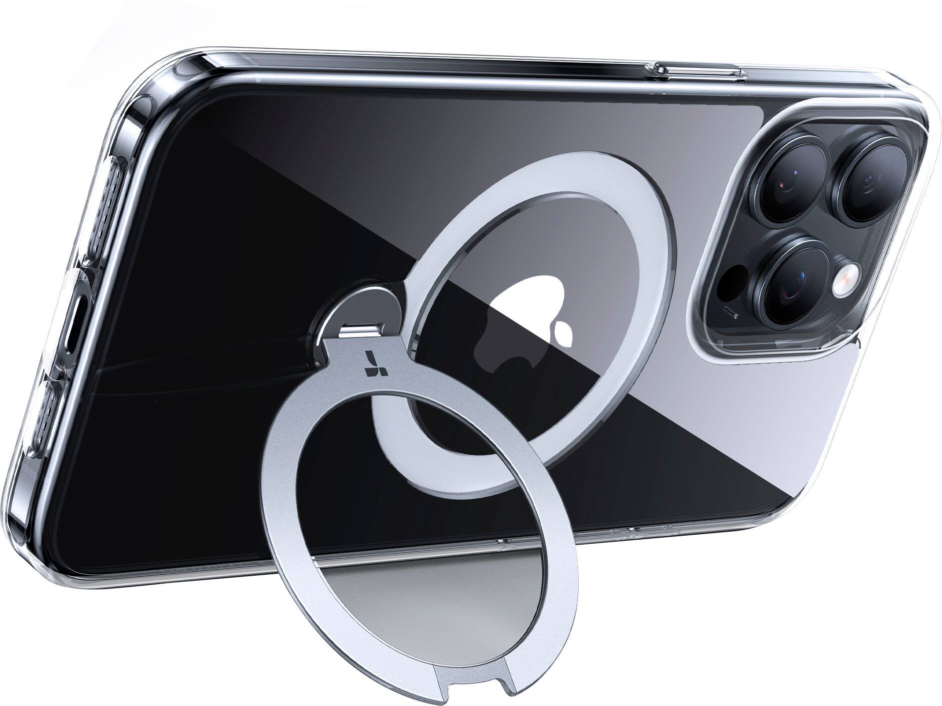 Alt View 2. TORRAS - UPRO Ostand Spin 360° Magnetic Stand Military Grade Shockproof & MagSafe-Compatible Case for Apple iPhone 15 Pro Max - Clear.