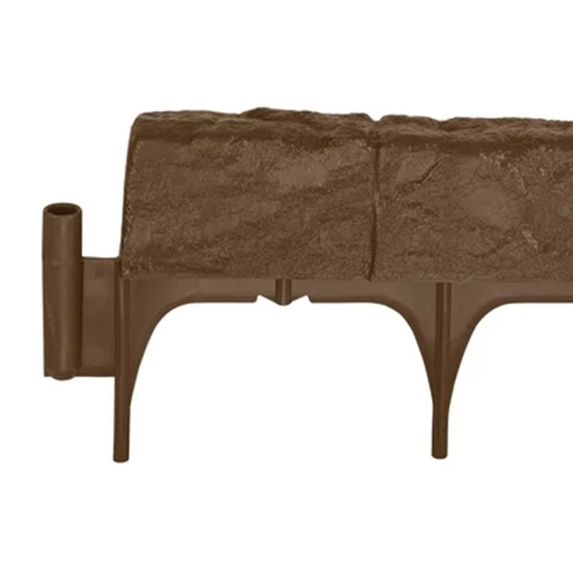 Alt View 7. Suncast - Suncast Plastic Border Stone Edging for Enclosing Flower Beds or Garden, Brown - BROWN.