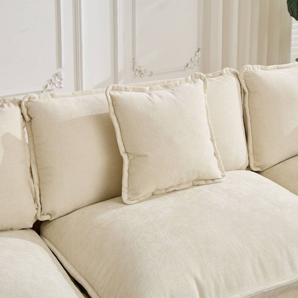 Angle. Loheer - Loheer Cloud Sofa 2 Seater Beige Sectional Modern Apartment Couch - Beige.