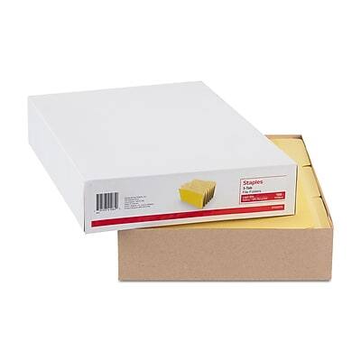 Alt View 4. Staples - Staples File Folder, 1/3-Cut Tab, Legal Size, Yellow, 100/Box (ST224576-CC) - Yellow.