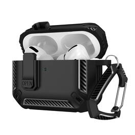 UUCOVER - For Airpods Pro 3rd Gen (2025) Shockproof Secure Lock Case with Carabiner, Earphone Charging Box Hard Protective Cover - Black