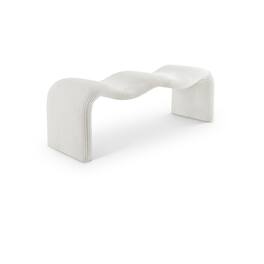 Meridian Furniture - Willow Cream Corduroy Fabric Bench - Beige