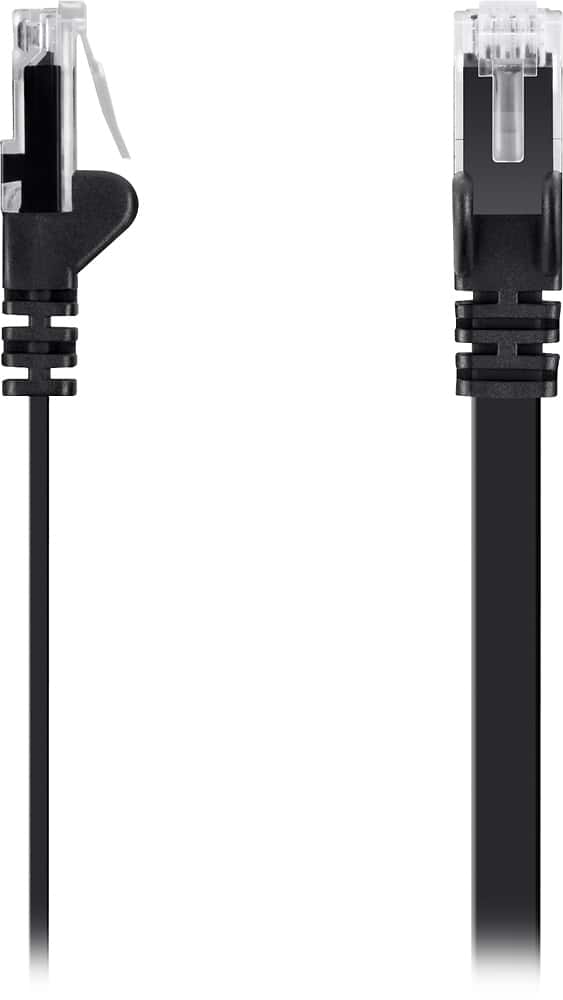 Front. Belkin - 25' Cat-6 Flat Cable - Black.