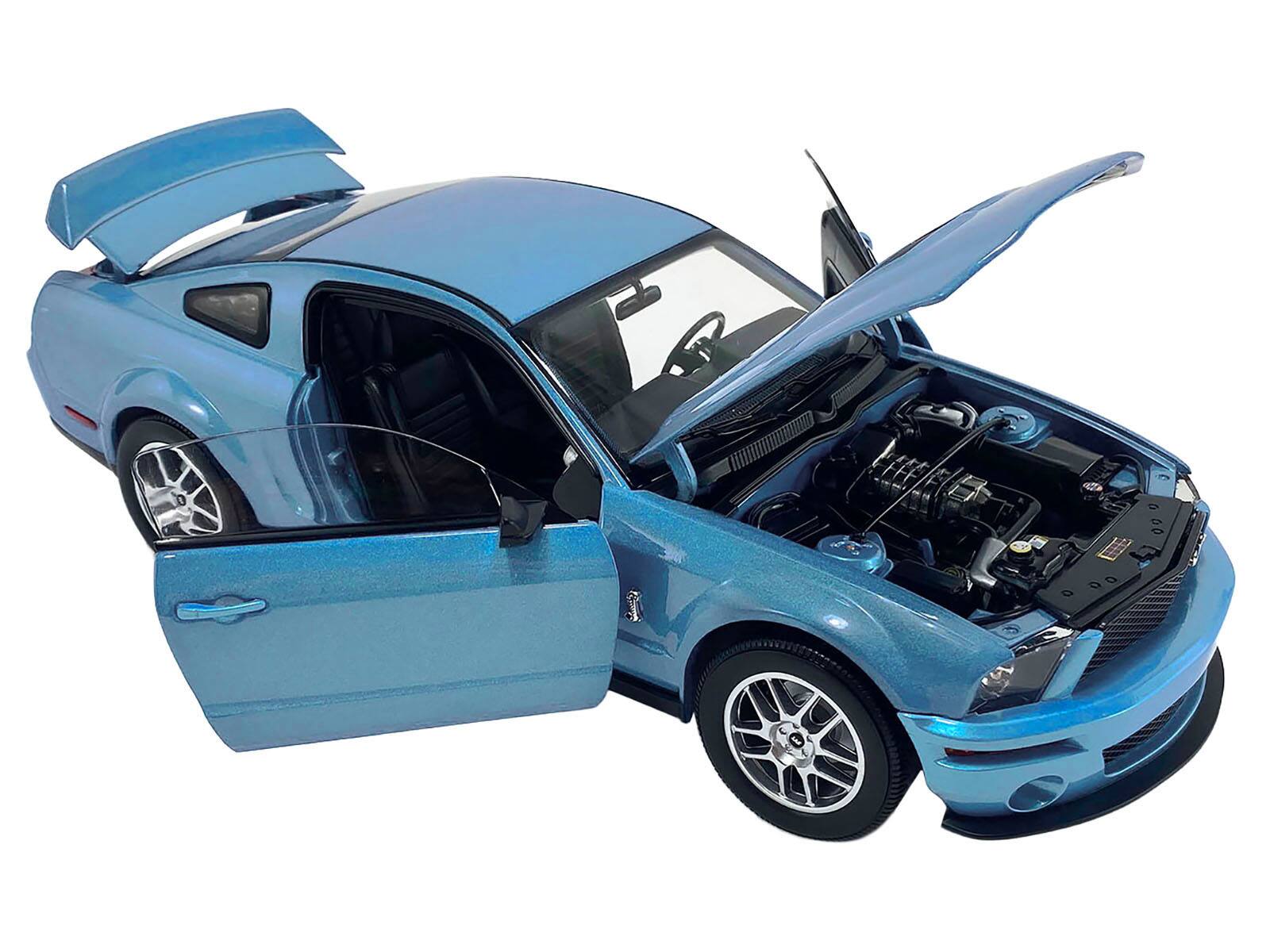 Alt View 1. ACME - 2007 Ford Shelby GT500 Windveil Blue Metallic "Shelby Collectibles" Series 1/18 Diecast Model Car by ACME.