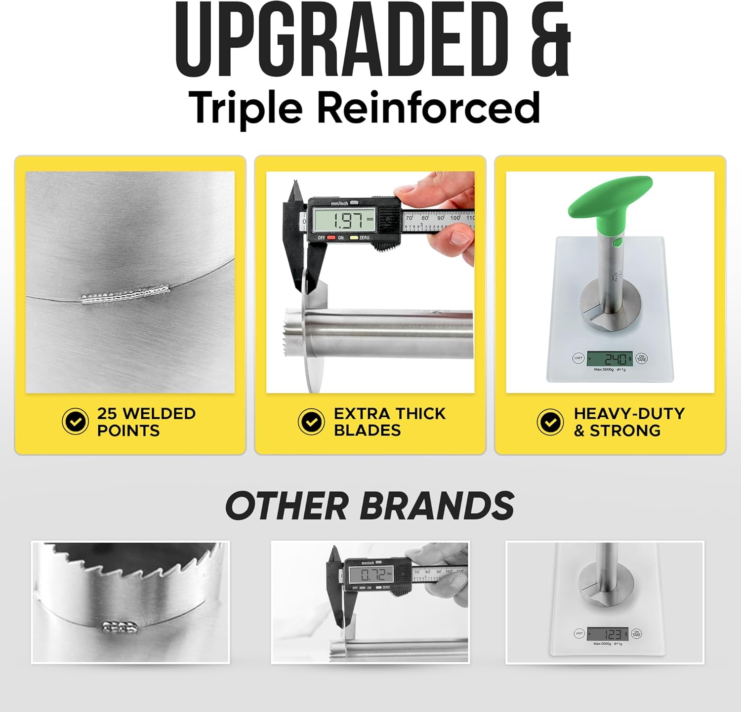 UPGRADED & Triple Reinforced - 1.97 mm - 1 M H s0 R 100 11 - Un - 25 WELDED POINTS EXTRA THICK BLADES HEAVY-DUTY & STRONG OTHER BRANDS 123 -
