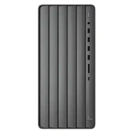 Front. HP - ENVY TE01-5000T Intel Core i5-14400 1.8 GHz up to 4.7 GHz 64GB DDR4 1TB SSD Windows 11 Home Desktop - Black.