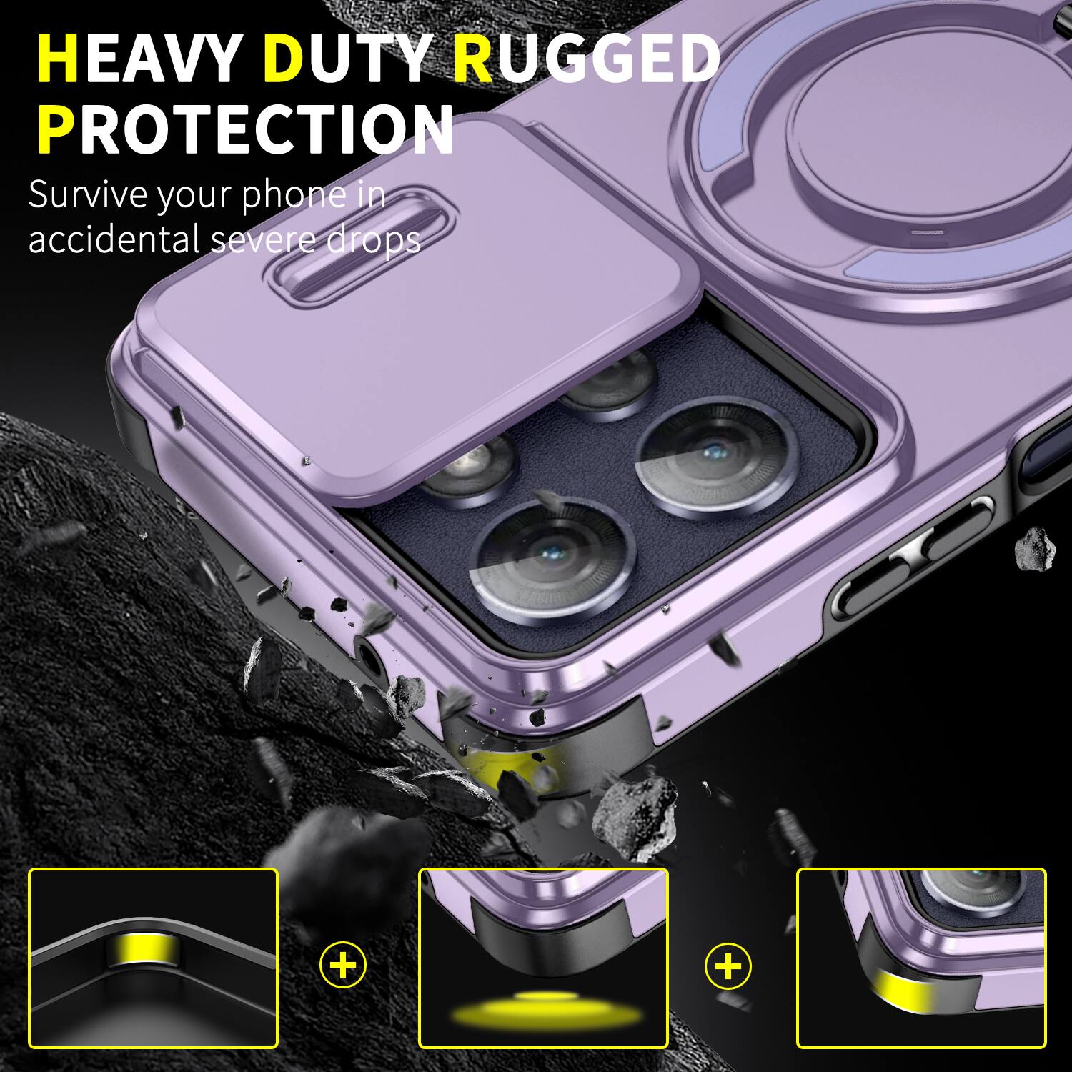 HEAVY DUTY RUGGED PROTECTION  
Survive your phone in accidental severe drops