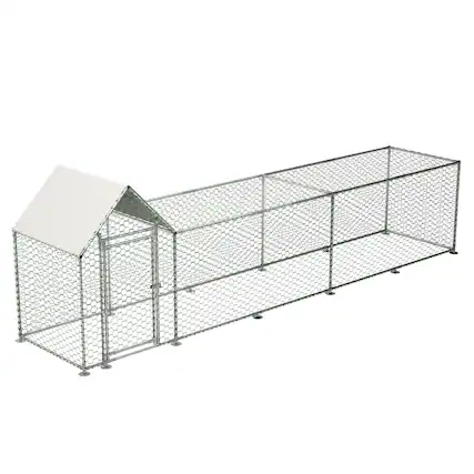 Front. Mondawe - 16x3FT Metal Chicken Coop Run Backyard Hen House.
