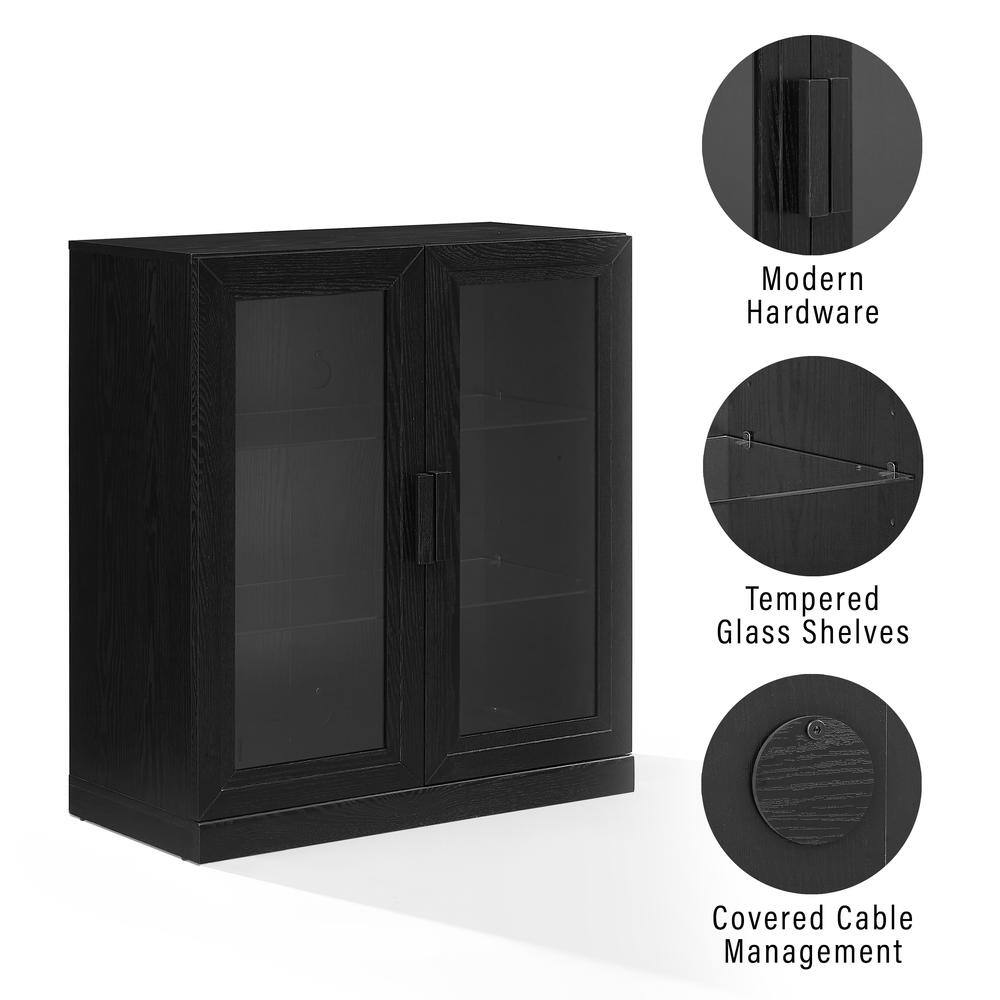 Modern Hardware Tempered Glass Shelves Covered Cable Management