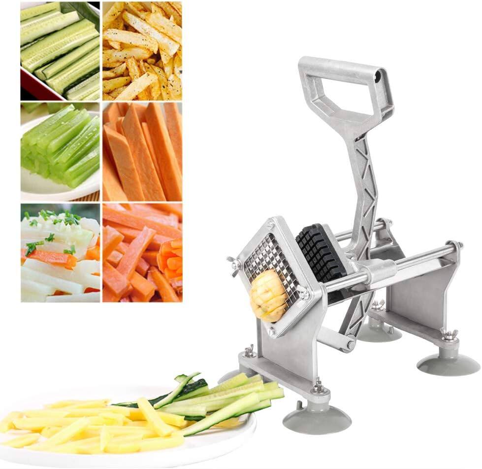 Alt View 6. Winado - Commercial Vegetable Chopper French Fry Cutter Stainless Steel w/ 4 Sizes Blades, Fruit Potato Slicer, 1/2", 3/8", 1/4" - Silver.