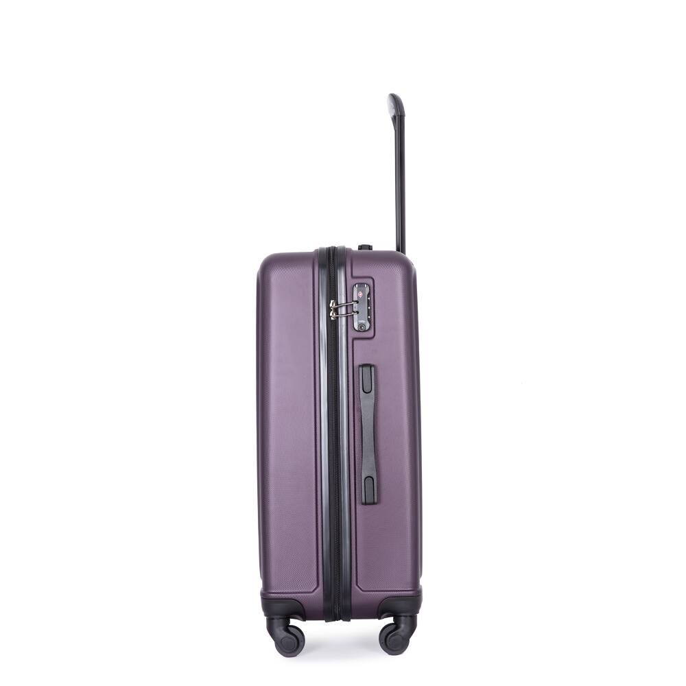 Alt View 2. Ropilly - Ropilly 3 Piece Luggage Set Purple ABS Hardshell Suitcase with Wheels - Purple.
