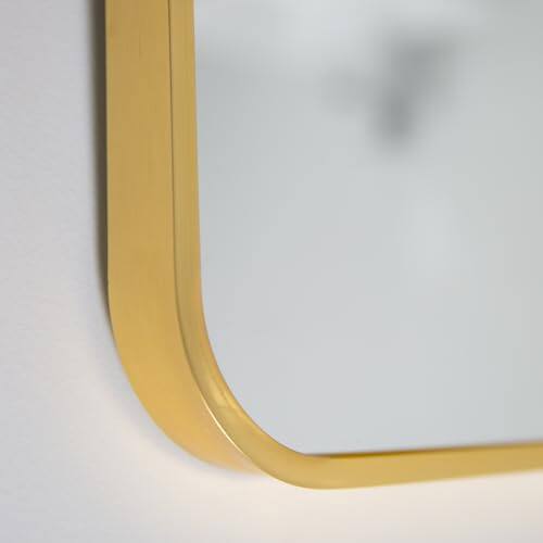 Earthley Blooms - 30"x20" Arched Led Bathroom Mirror Wall Mounted Backlit With Lights For Anti-fog 3 Colors Smart Brushed Framed - Gold-36"L x 24"W