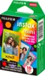 FUJIFILM mini instant film is a product that comes in a green box. The box contains 10 sheets of instant film that can be used to create instant photos. The film is designed to work with the FUJIFILM instax mini Rainbow Arc-en-ciel camera, which allows users to capture vibrant and colorful images. The instant film is also compatible with other instant cameras, making it a versatile option for those who enjoy taking instant photos.