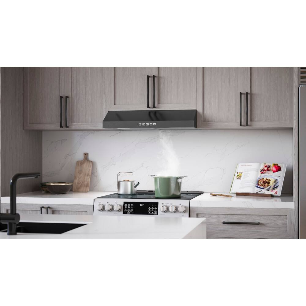 Alt View 9. Broan - Broan-NuTone 30-Inch Under Cabinet Range Hood, ENERGY STAR, 350 Max Blower CFM - Black.
