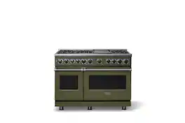 Viking - 48"W. 7.3 Cu. Ft. 7Series Self-Clean LP Dual Fuel 8 Burner Range/Griddle-Martini - Martini
