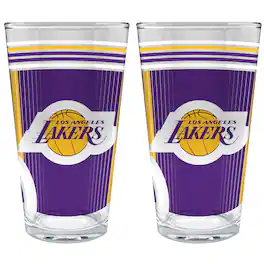 Great American Products - Los Angeles Lakers Two-Piece 16oz. Pint Glass Set - Multicolor