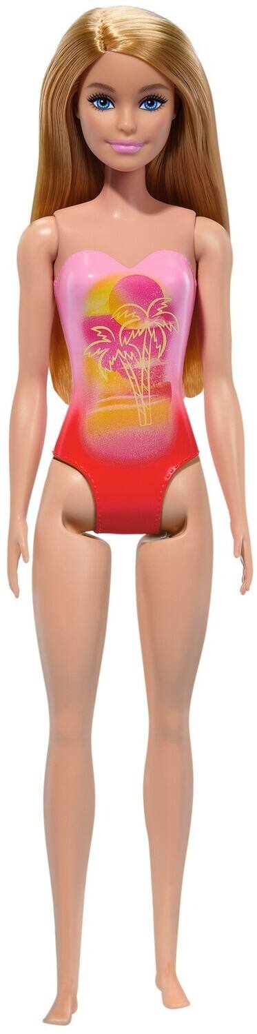 Alt View 1. Mattel - Barbie Beach Doll with Blond Hair & Pink Palm Tree-Print Swimsuit   - COLLECTIBLES - Multicolor.