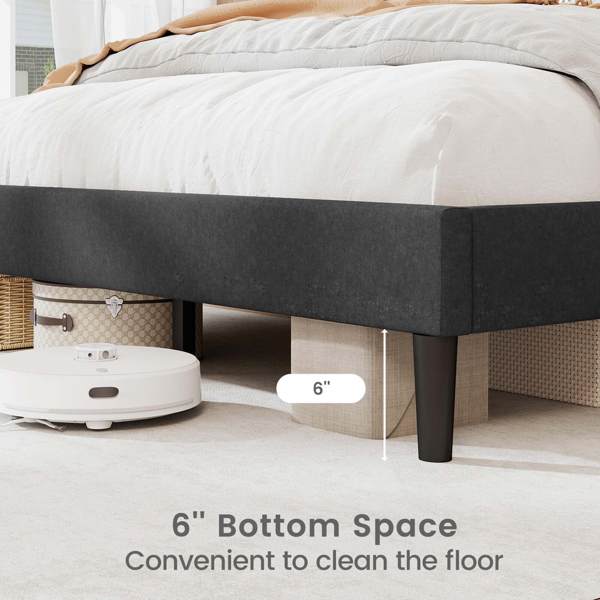 "6" 6" Bottom Space Convenient to clean the floor."