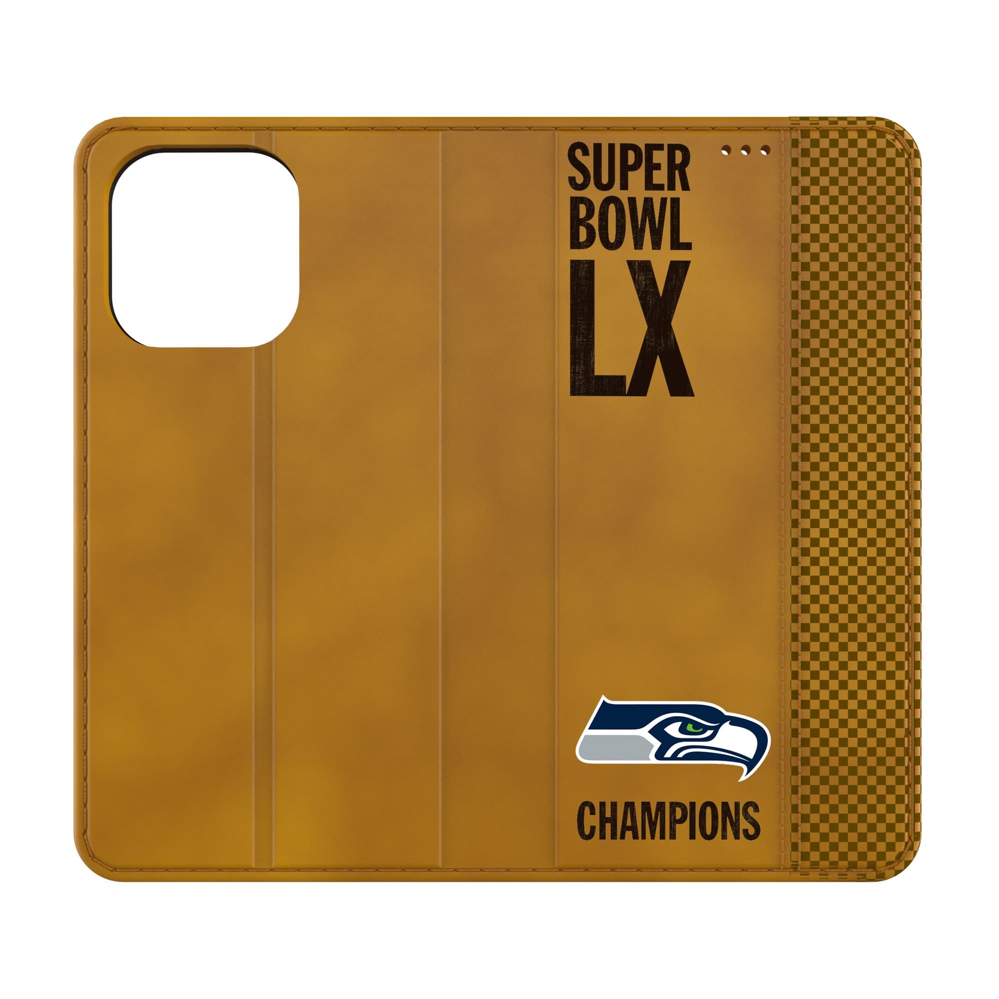 Keyscaper - NFL - Seattle Seahawks Super Bowl LX Champions iPhone Folio Case - 15 Pro Max - Brown