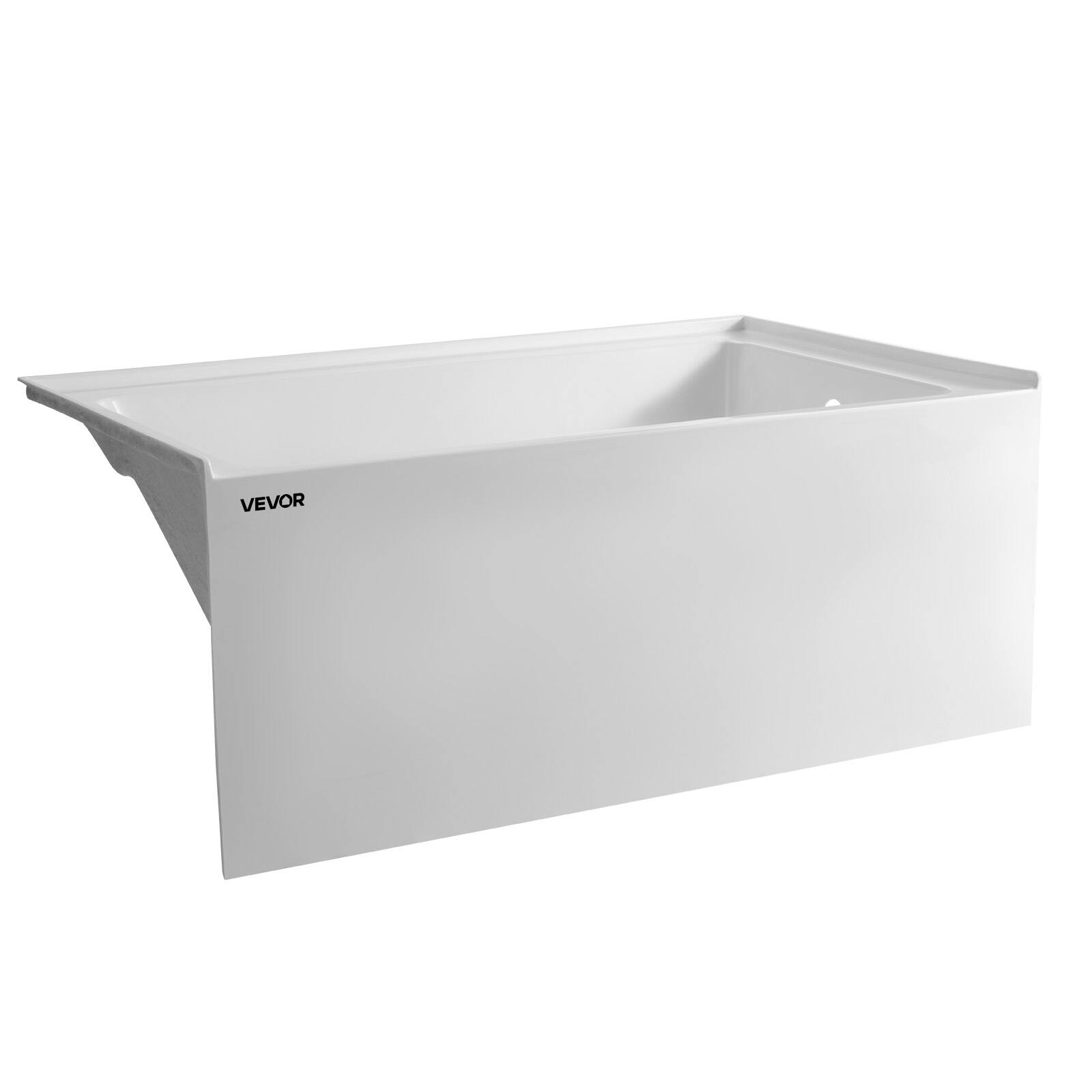 Alt View 5. VEVOR - Alcove Bathtub, 48" x 30" Contemporary Alcove Acrylic Bathtub, Soaking Bath Tub with Right Hand Drain and Overflow Hole - White.