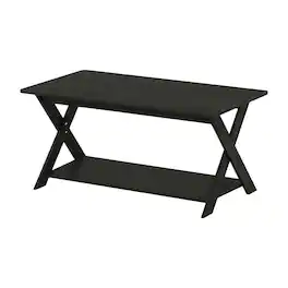 FurniFact - Coffee Table with Criss-Cross Design and Modern Minimalist Style - Espresso