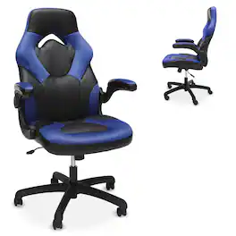 Respawn Products - RESPAWN 3085 - Ergonomic Gaming Chair, High Back Office Chair, Leather Racing Style, Video Game Computer Seat - Blue