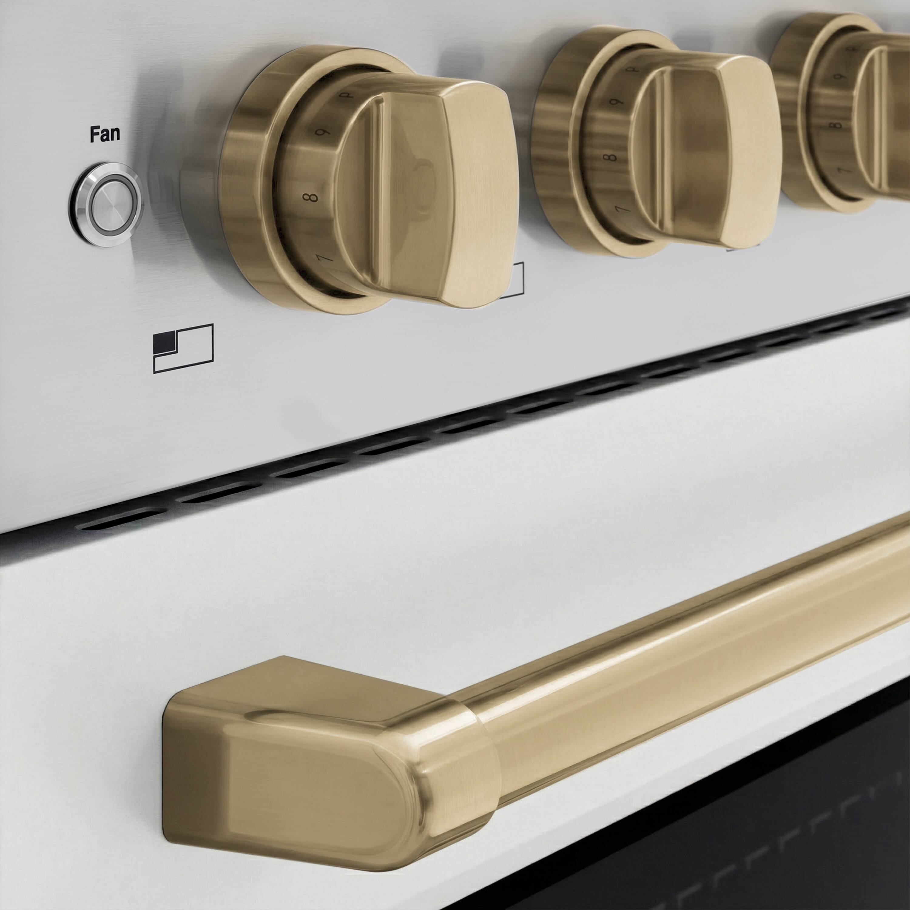 Alt View 5. ZLINE - Autograph 24 in. 3.2 cu. ft. Paramount Freestanding Induction Range with 3 Burners and Bronze Accents with White Door - White Matte.