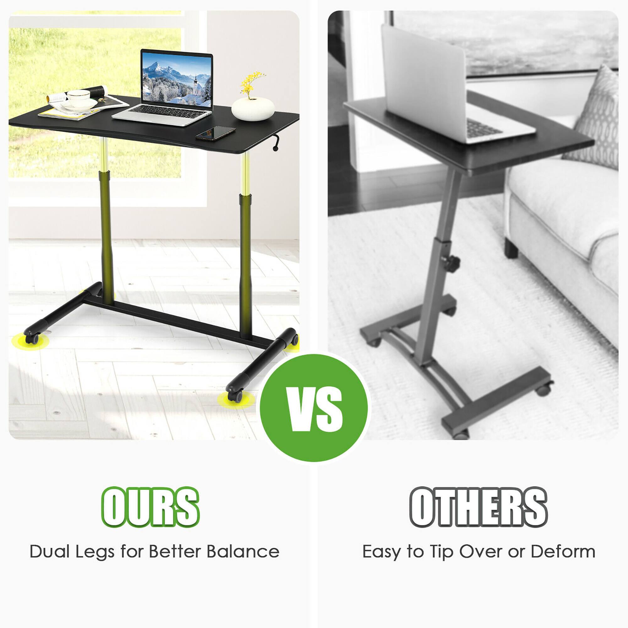 OURS Dual Legs for Better Balance VS OTHERS Easy to Tip Over or Deform