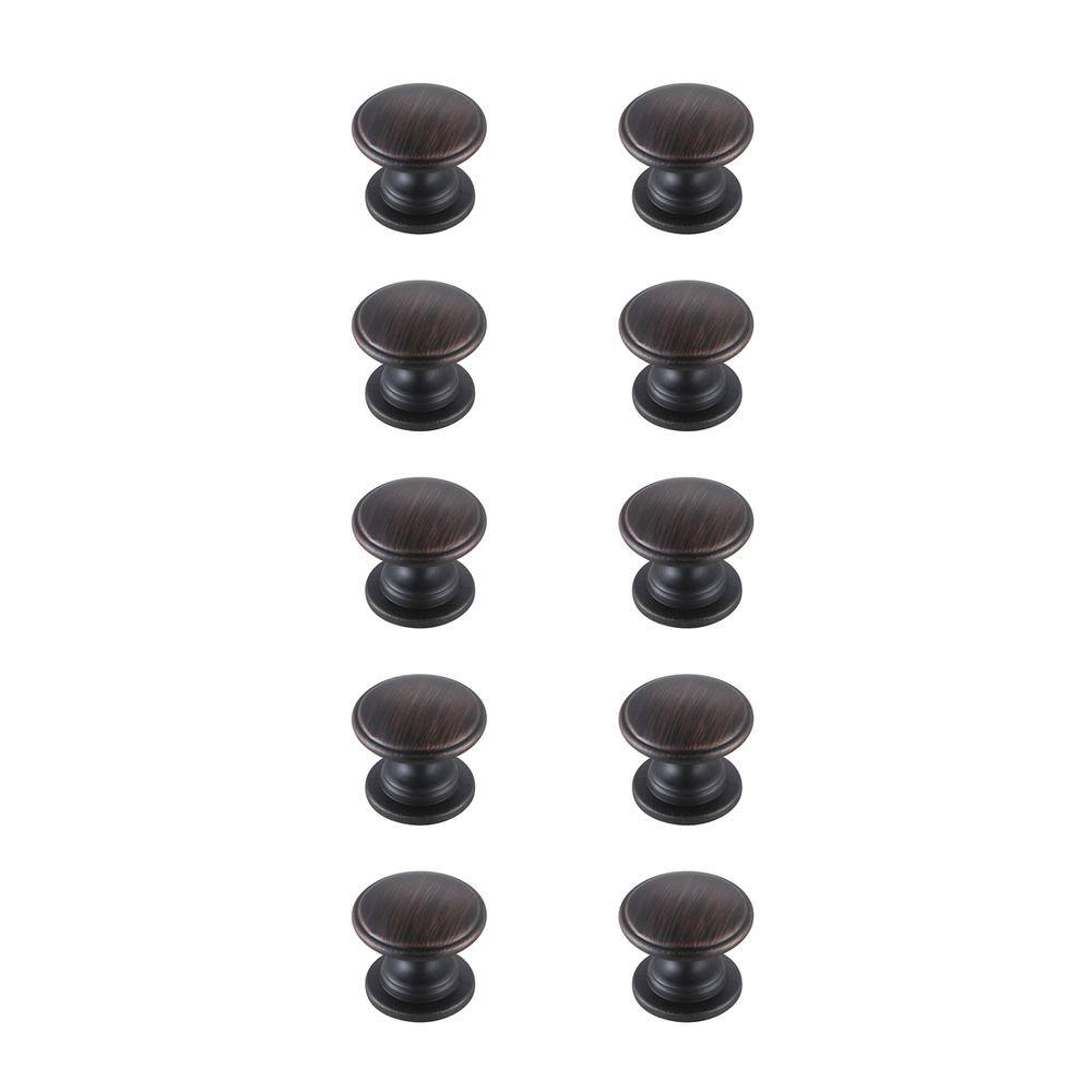 Alt View 2. Elegant Decor - Kaid 1.2" Diameter Oil-rubbed Bronze Mushroom Knob Multipack (Set of 10) - Oil-Rubbed Bronze.