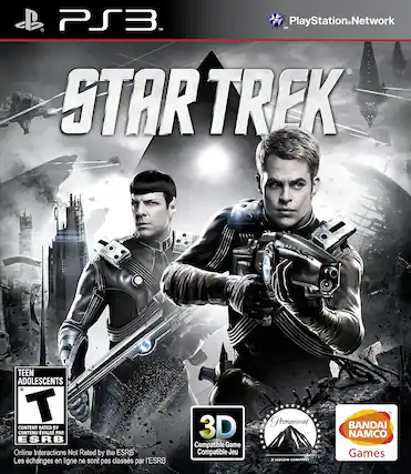 PS3™
PlayStation Network
STAR TREK
TEEN ADOLESCENTS
CONTENT RATED BY ESRB
Online Interactions Not Rated by the ESRB
Les échanges en ligne ne sont pas classés par l'ESRB
3D Compatible Game
Compatible Jeu
Paramount
A VIACOM COMPANY
BANDAI NAMCO Games - E10+ (Everyone 10+)