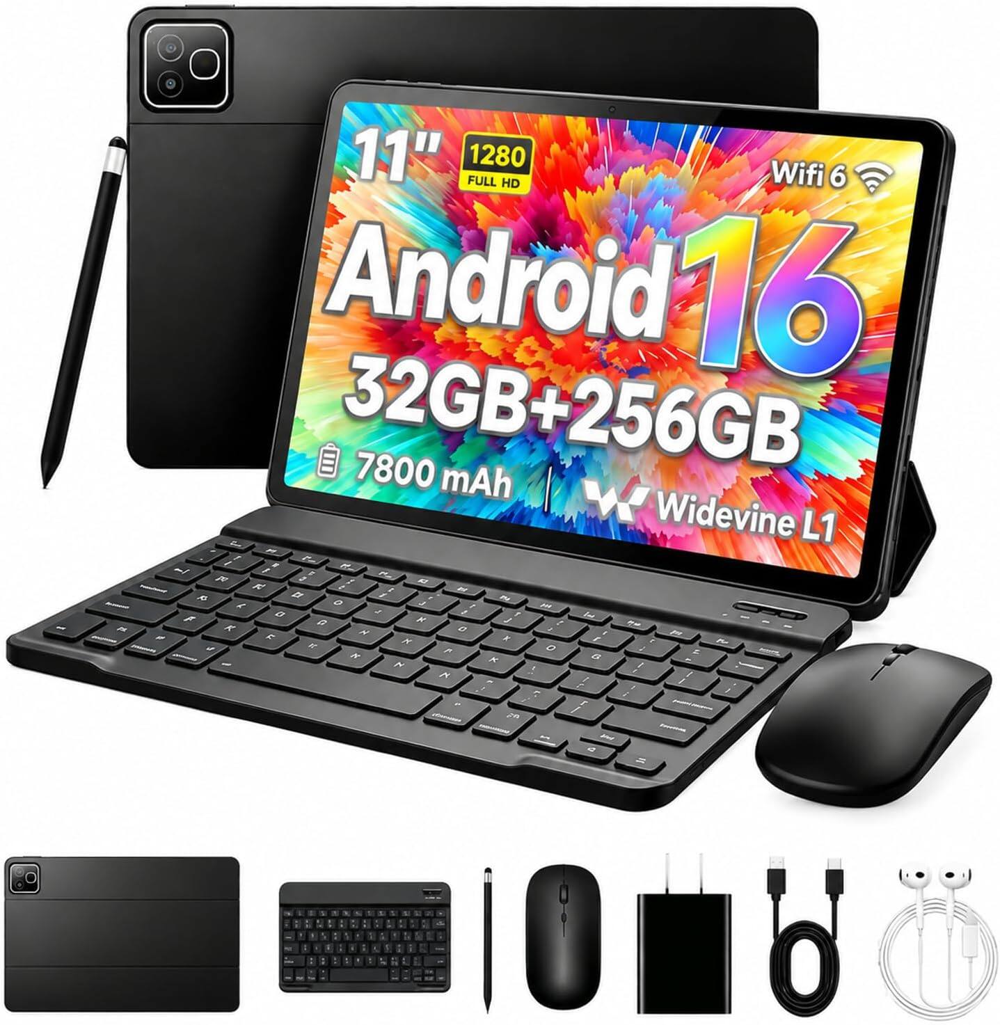 11" FULL 1280 HD Wifi 6 Android 16 32GB+256GB 7800 mAh Widevine L1