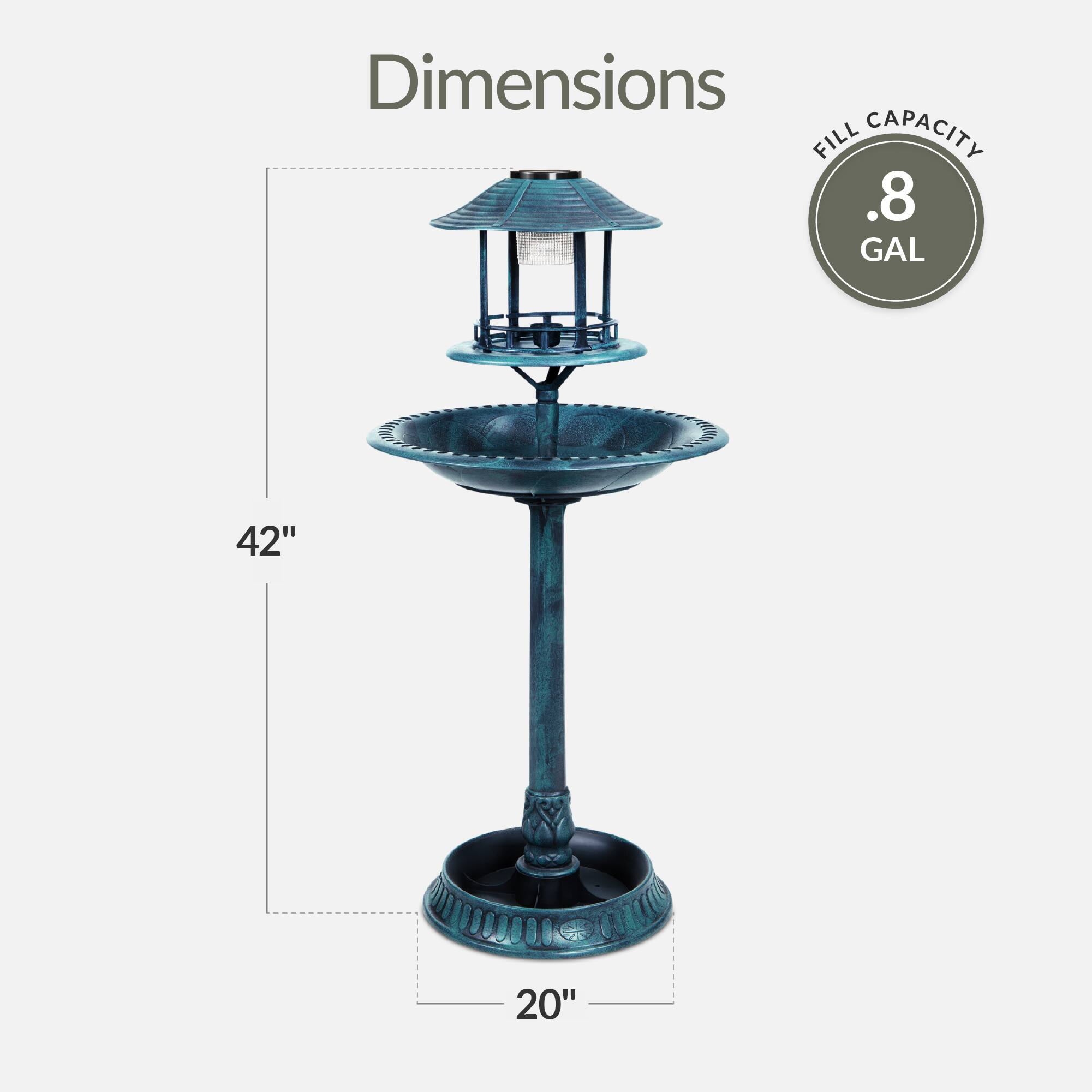 Dimensions  
Fill Capacity: .8 GAL  
42"  
20"