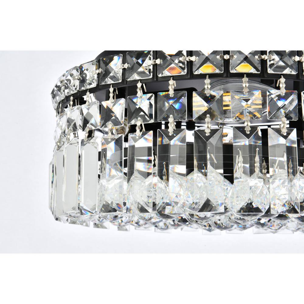 Alt View 2. Elegant Lighting - Maxime 12 inch black flush mount - Black And Clear.