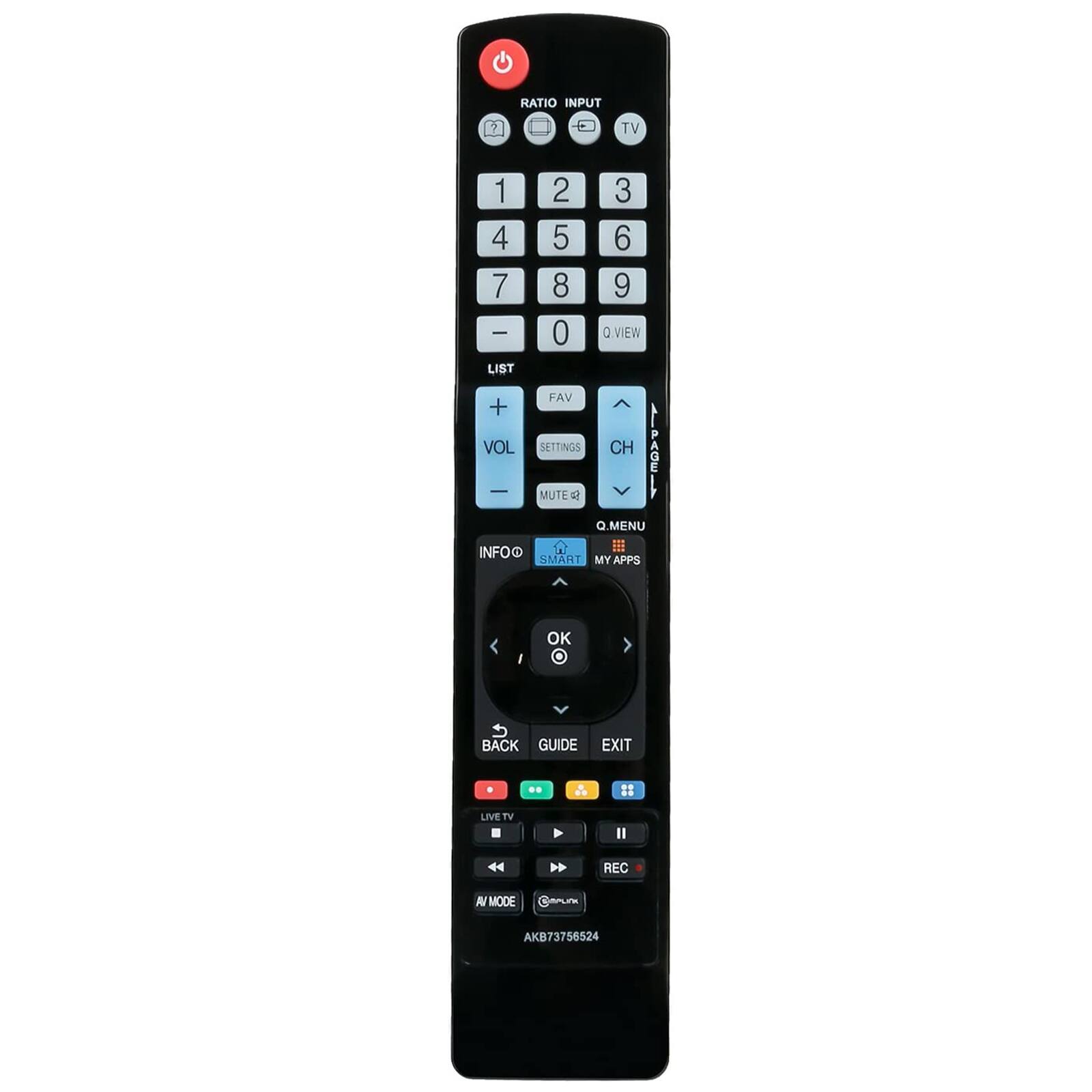 WINFLIKE - New AKB73756524 Remote Control fit for LG Smart TV - Black