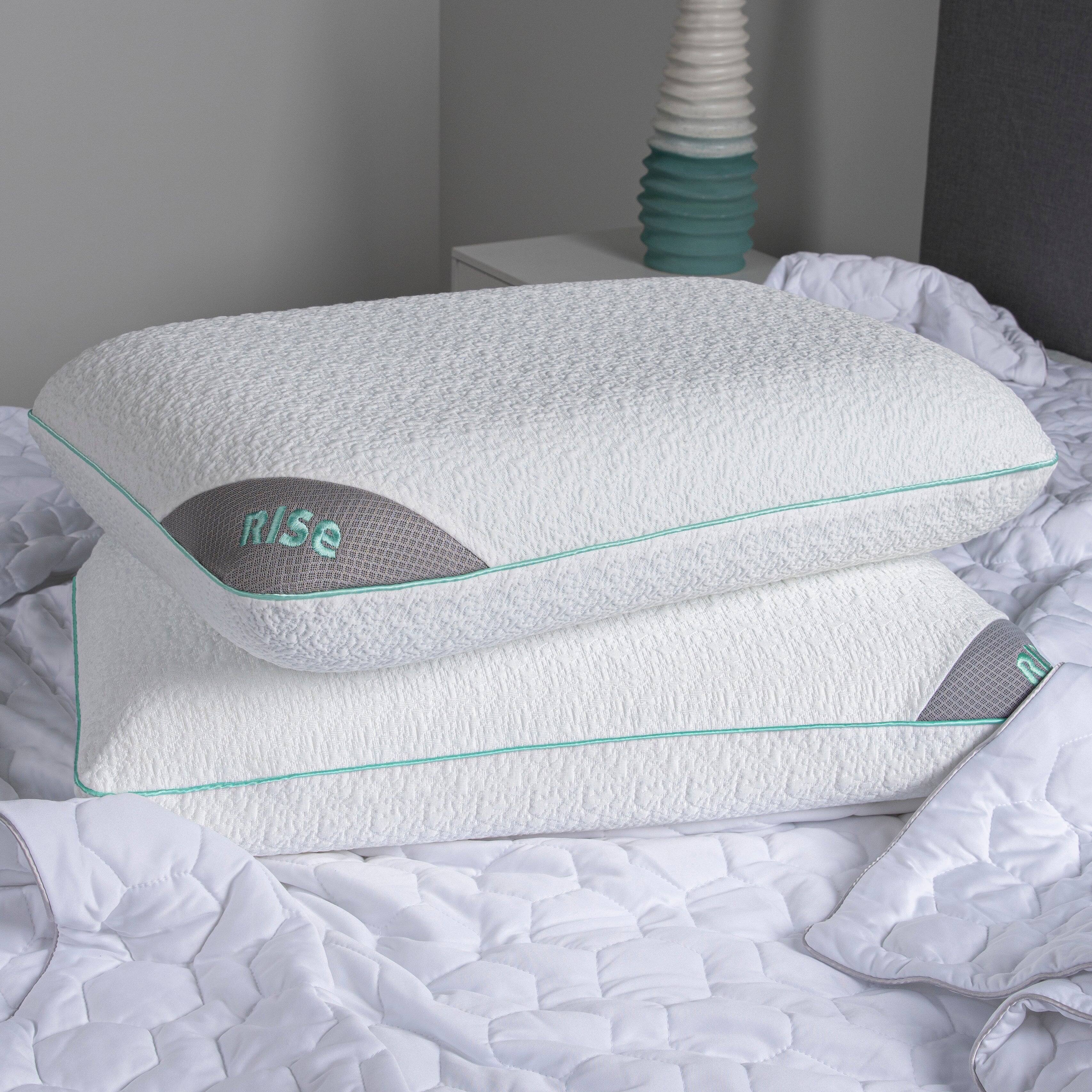 Left. Bedgear - Rise Performance® Pillow - White, Standard - White.