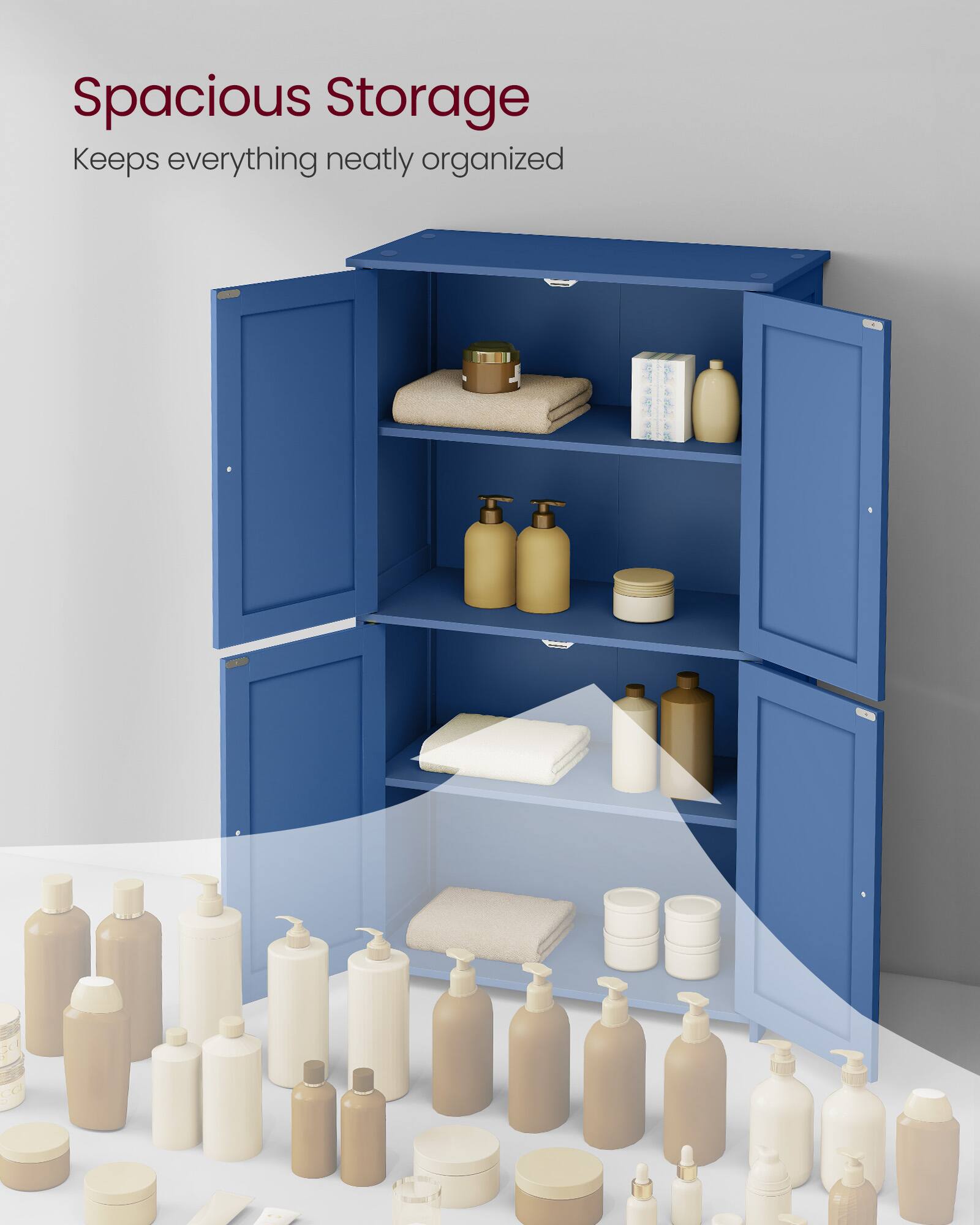 Spacious Storage  
Keeps everything neatly organized