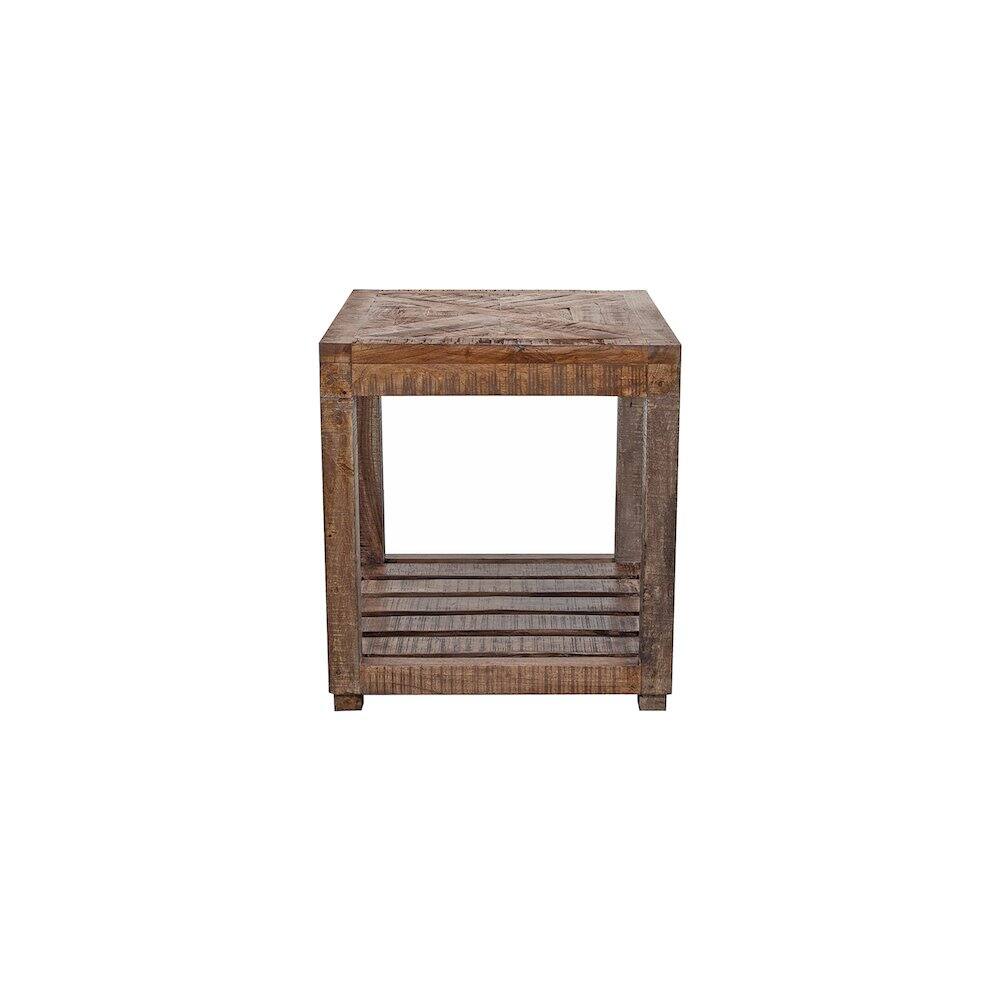 Left. Porter Designs - Gunnison Solid Wood End Table - Brown.