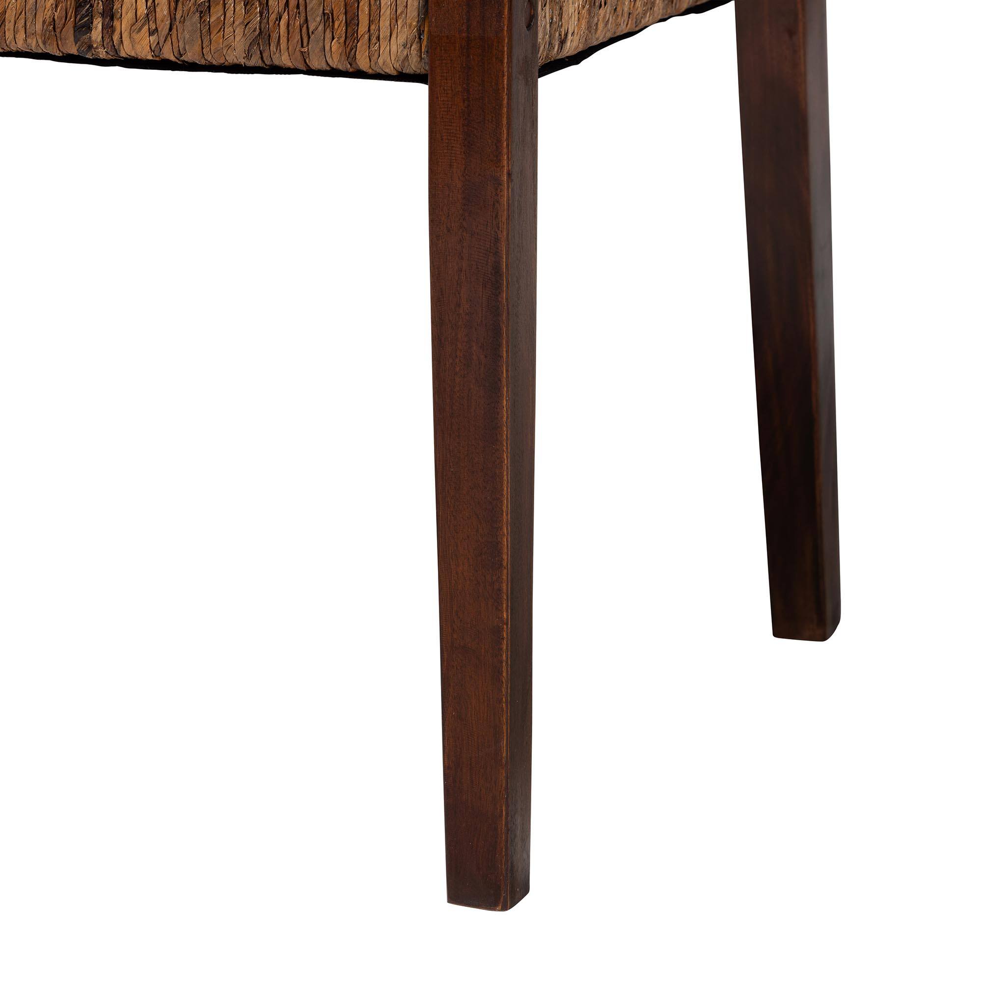 Alt View 1. bali & pari - Cordoba 2-Piece Handwoven Seagrass Armchairs - Solid Mango Wood Frame Dining Chair with Woven Seat and Backrest - Natural Brown/Dark Brown.