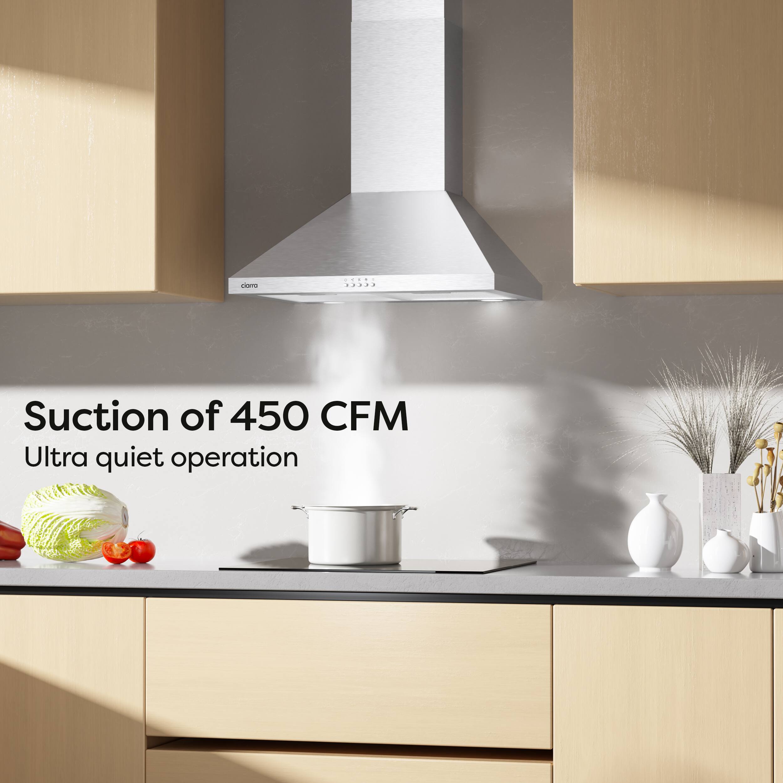 Suction of 450 CFM  
Ultra quiet operation