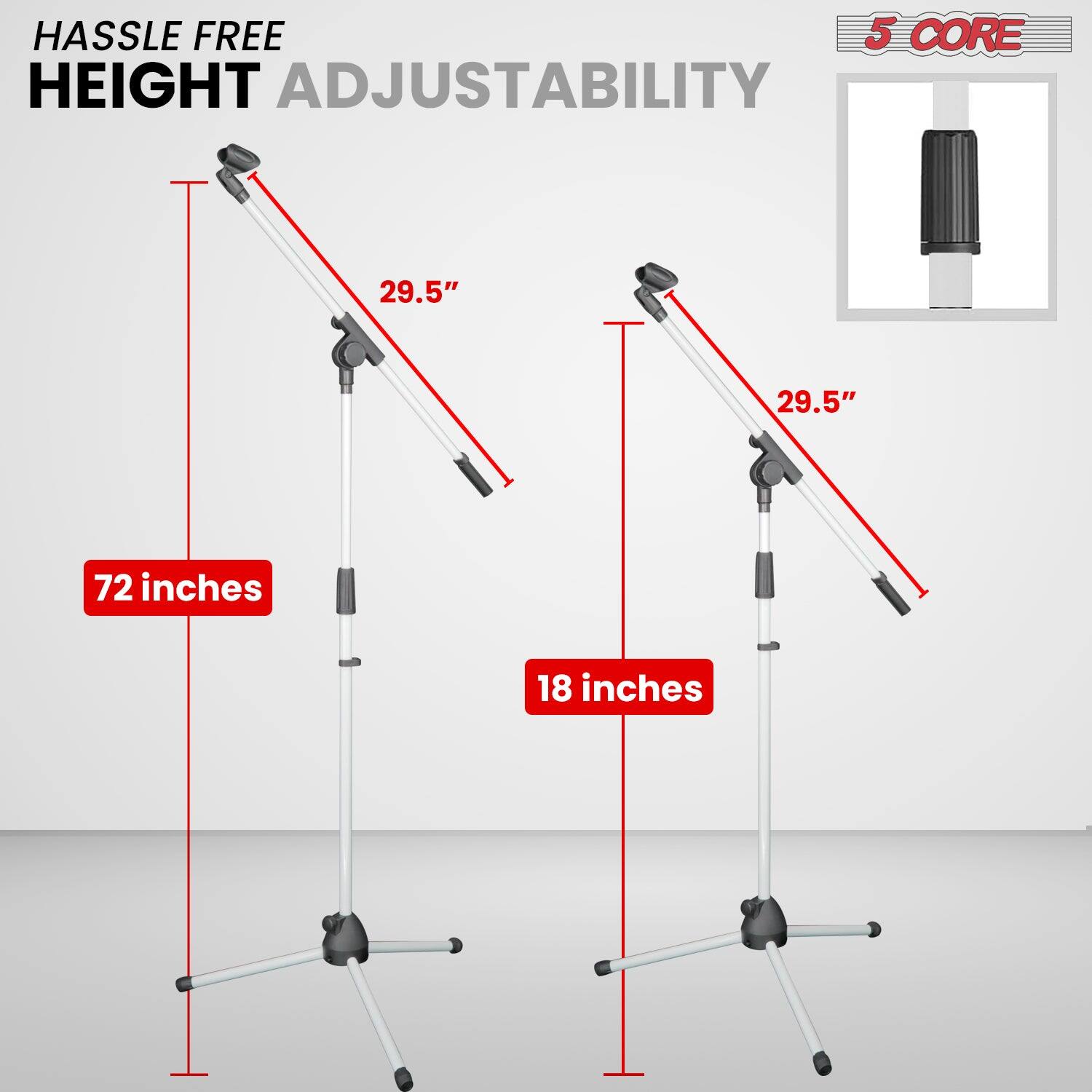 HASSLE FREE HEIGHT ADJUSTABILITY 29.5" 29.5" 72 inches 18 inches