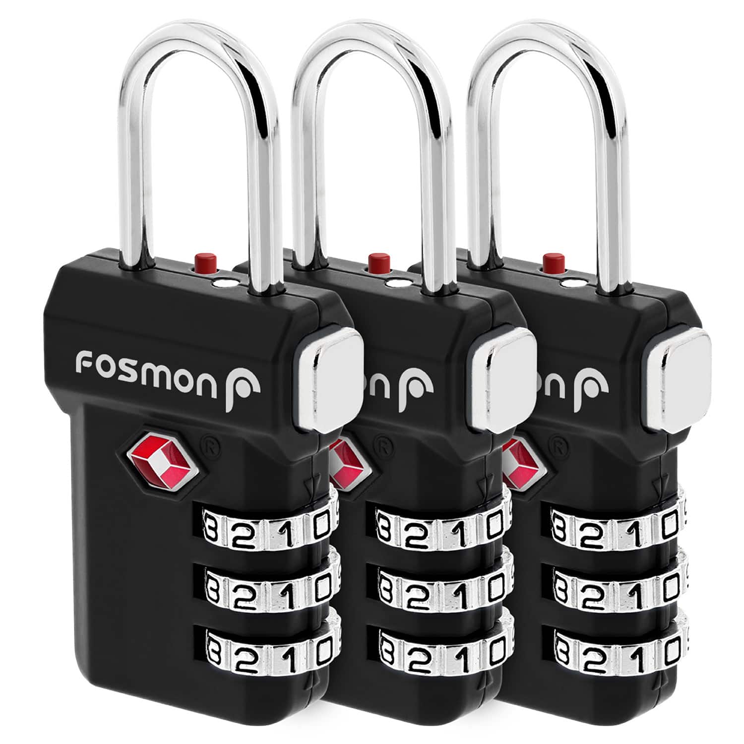 Fosmon - 3 Pack TSA Locks for Luggage, Padlock Combination Luggage Lock TSA Approved with Open Alert, TSA Luggage Locks - Black price history on PriceWatchPro