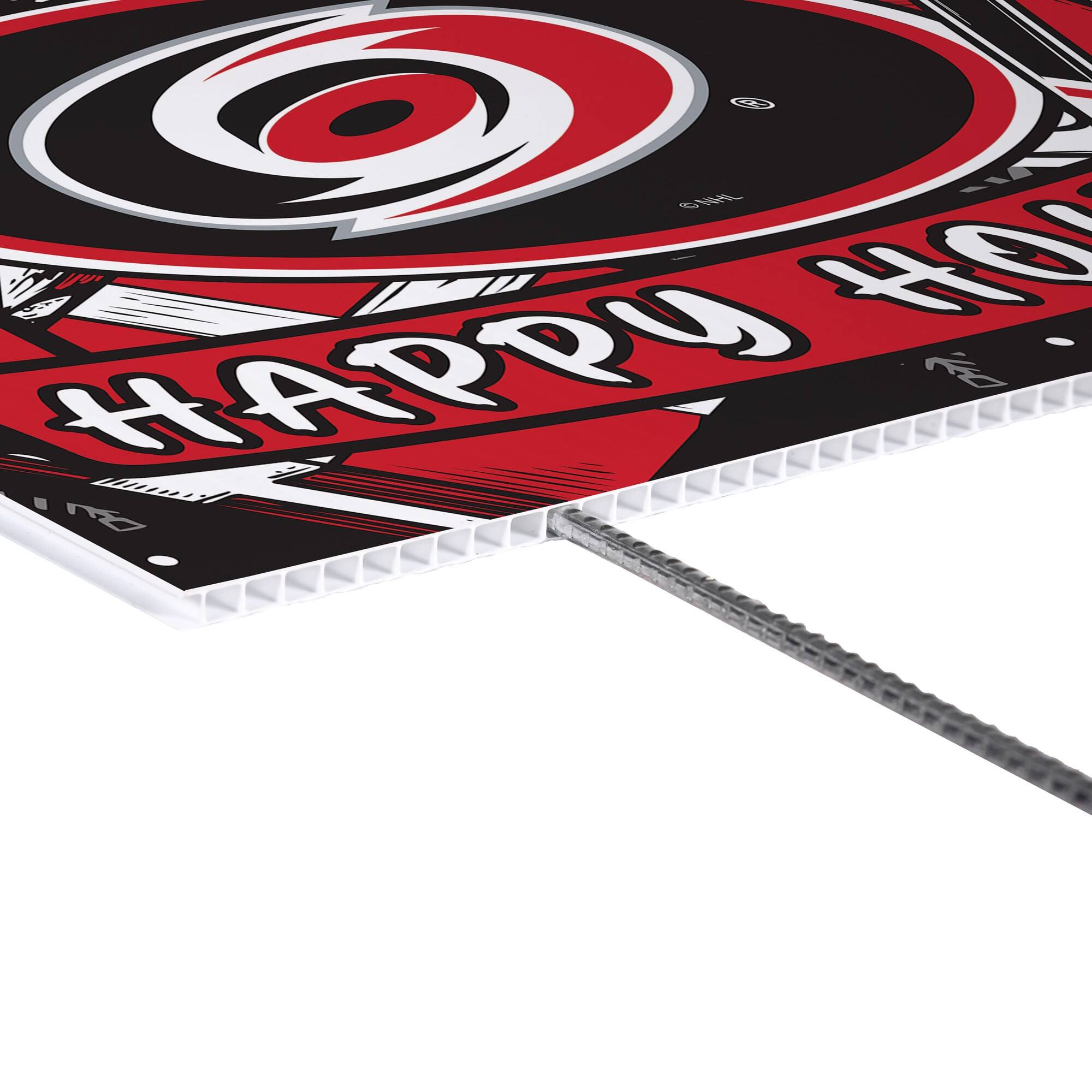 Alt View 2. Evergreen Enterprises - Carolina Hurricanes 24" x 18" Happy Holidays Christmas Outdoor Staked Yard Sign - Multicolor.
