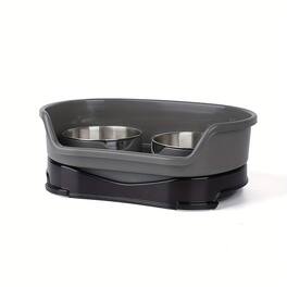 Supet - One-piece Double Stainless Steel Dog Bowl - Gray