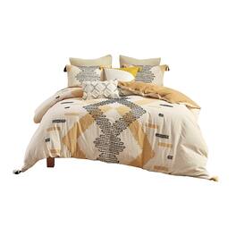 Gracie Mills - Alyssa All-Season Serenity: 3-Piece Reversible Cotton Coverlet Set - Yellow